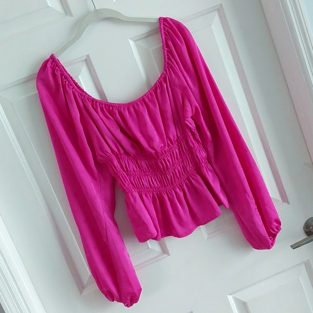 Wayf PINK "Dawn" Color pattern: magenta dots, Long Sleeve, perfect for Spring - Picture 3 of 11
